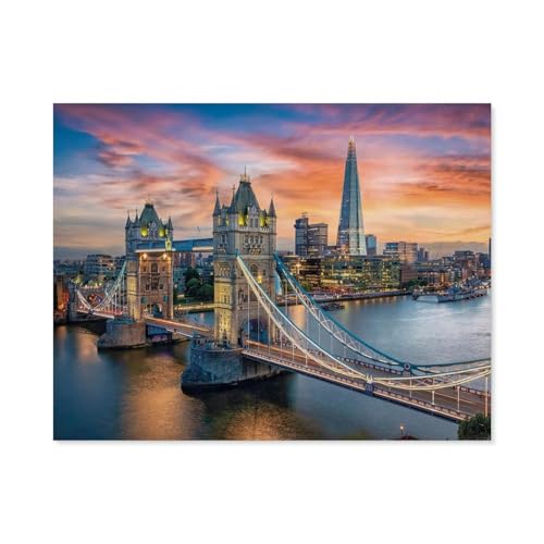 Puzzles 1000 Stück Holz Montage Bild，London Twilight，Erwachsene Spiele Lernspielzeug（75x50cm）-C26 von GSBRSNTS