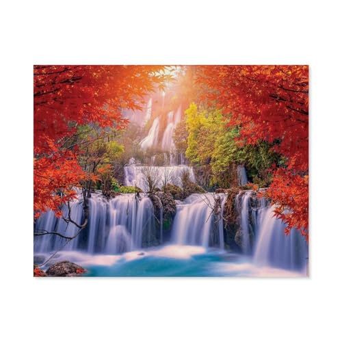 Puzzles 1000 Stück Holz Montage Bild，Wasserfall in Thailand，Erwachsene Spiele Lernspielzeug（75x50cm）-B53 von GSBRSNTS