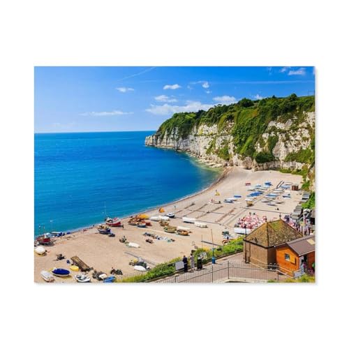 Puzzles 1000 Teile für Erwachsene，Beer Beach,Devon Lyme Bay，Klassische Puzzle Teenager Jungen Mädchen Puzzle Lustige Familienpuzzles In Premium-Qualität Zum Geburtstag（75x50cm）-B94 von GSBRSNTS