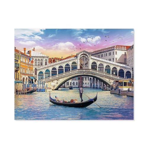 Rialtobrücke, Venedig，1000 Stück Erwachsene Papier Landschaft Puzzles Für Kinder Lernspielzeug Geschenke（38x26cm）-D63 von GSBRSNTS