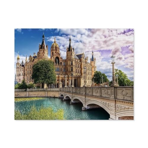 Schloss auf der Insel，Puzzle 1000 Teile,Intellektuelle Entwicklung Pädagogisches Nach Hause Interessante Dekompression Brain Challenge Puzzle Für Jugendliche Kinder（38x26cm）-D61 von GSBRSNTS