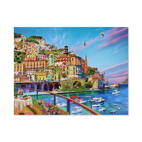 Stadt am Meer，1000 Piece Puzzles Für Kid Adult Toy Geschenk DIY Game（50x70cm）-E38 von GSBRSNTS