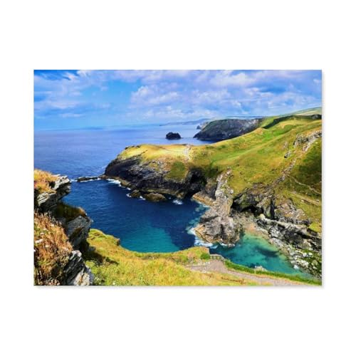 Tintagel - Cornwall，Puzzles für Erwachsene 1000 Teile, Klassische Puzzle Puzzle Schwierig für Erwachsene Teenager Freizeit Spaß Spiel Spielzeug （38x26cm）-F68 von GSBRSNTS