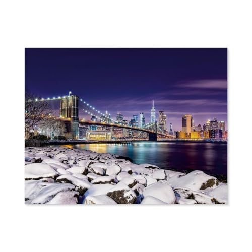 Winter in New York，Holz Puzzle 1000 Teile Spielzeug Für Erwachsene Dekompressionsspiel（75x50cm）-B37 von GSBRSNTS