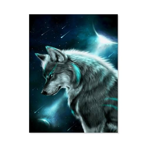 Wolf und Planet，3D Puzzle 1000 Stück, Holz Montiert DIY Puzzle Montage Spielzeug Für Kinder, Holz Puzzle Holz Geschenk（75x50cm）-C12 von GSBRSNTS