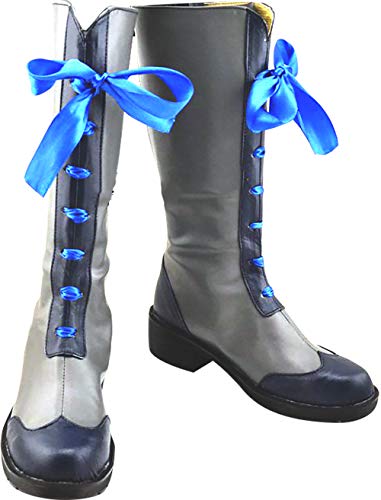 GSFDHDJS Cosplay Stiefel Schuhe for Black Butler Ciel Phantomhive Silver Gray von GSFDHDJS