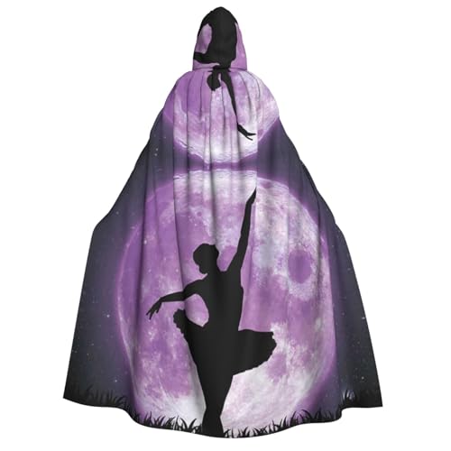 GSGCSBYMLG Ballerina Dance bedruckter Umhang mit Kapuze, Unisex, Erwachsene, langer Umhang, Robe, Halloween, Weihnachten von GSGCSBYMLG