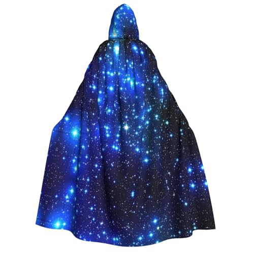 GSGCSBYMLG Kapuzenumhang mit Galaxie-Stern-Aufdruck, Unisex, Erwachsene, langer Umhang, Robe, Halloween, Weihnachten von GSGCSBYMLG