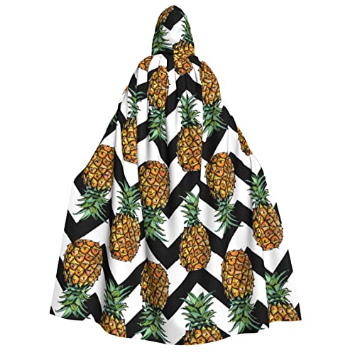 GSGCSBYMLG Sommer-Ananas-Aufdruck, Erwachsenen-Kapuzenumhang, Unisex, Erwachsene, langer Umhang, Robe, Halloween, Weihnachtskostüm von GSGCSBYMLG