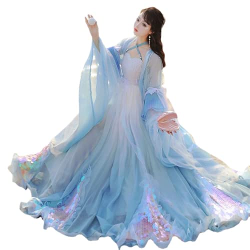 GSHUPIOU Stage Performances Cosplay，han chinese clothing， Hanfu-Kostüm for Damen in Übergröße, uralte Fee, Cosplay-Kostüm for Frauen(Large) von GSHUPIOU