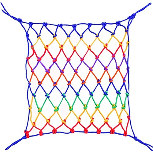 Klettern Sieben farbige Sicherheitsnetze Kletter-Lastnetz, Outdoor-/Indoor-Klettersicherheitsnetz, buntes dekoratives Strickleiternetz, for Schutz von Kindern auf Spielplätzen, Tragkraft 250 kg,(1*1m( von GSHUPIOU