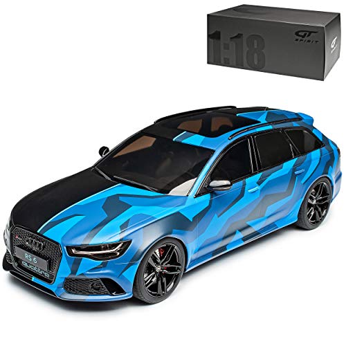 GT Spirit A-U-D-I A6 RS6 C7 Avant Kombi Blau Schwarz 2010-2018 Nr 799 1/18 Modell Auto von GT Spirit