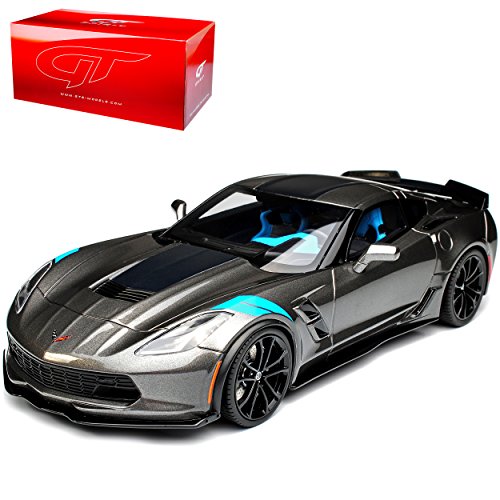 GT-Spirit Chevrolet Corvette C7 Z06 Grand Sport Coupe Grau Watkins Glen Ab 2013 Version Ab 2017 Nr 151 1/18 Modell Auto von GT Spirit