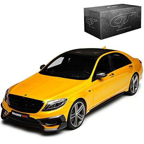 GT-Spirit Mercedes-Benz S-Klasse Bra-Bus Rocket 900 Basis S65 AMG Limousine W222 Ab 2013 Gelb KJ014 limitiert 1 von 504 Stück Asia Edition 1/18 Modell Auto von GT-Spirit