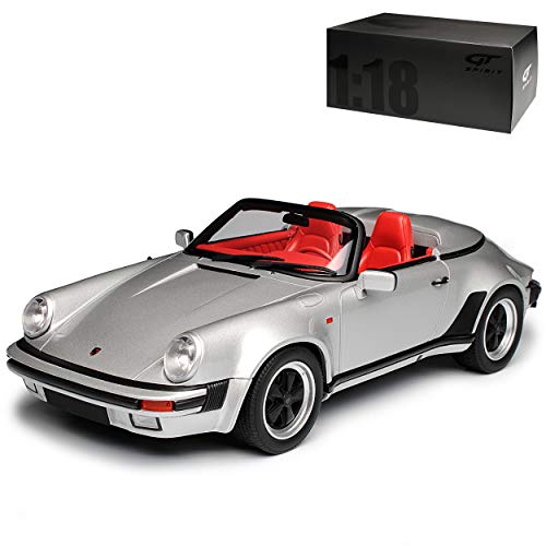 GT Spirit Porsche 911 964 3.2 Speedster Cabrio Silber 1988-1994 Nr 768 1/18 Modell Auto mit individiuellem Wunschkennzeichen von GT Spirit