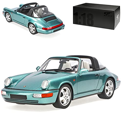 GT Spirit Porsche 911 964 Targa Cabrio Türkis Metallic 1988-1994 Nr 805 1/18 Modell Auto von GT Spirit