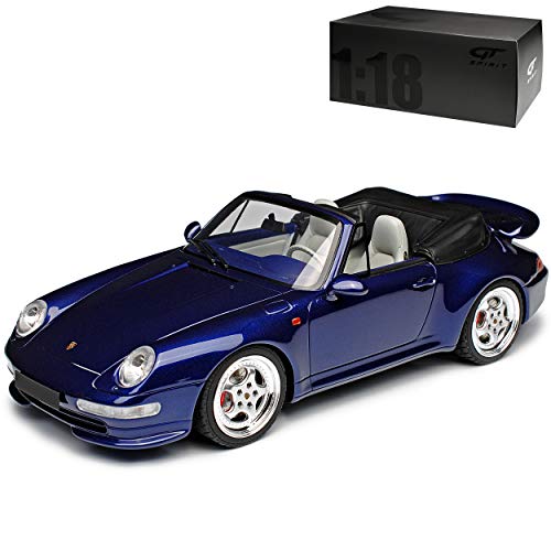 GT Spirit Porsche 911 993 Turbo Dunkel Blau 1993-1998 Nr 257 1/18 Modell Auto mit individiuellem Wunschkennzeichen von GT Spirit