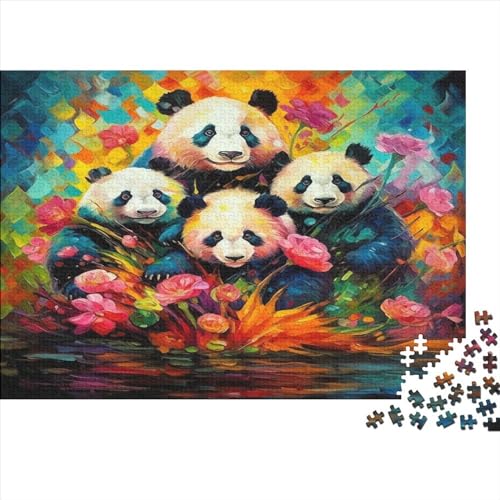 Ölgemälde Panda 1000 Teile Puzzle Für Erwachsene, Hochwertige Recycelbare MateriAußerirdische Und Druck Puzzlespiel, Familienspiel, Geschenk Für Liebhaber Oder Freunde Puzzel 1000pcs (75x50cm) von GTDKSUEVG