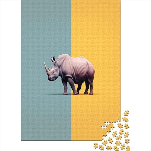 Rhinoceros Puzzle 1000 Teile Für Erwachsene Und Kinder Ab 14 Jahren Für Stressabbauer Puzzel 1000pcs (75x50cm) von GTDKSUEVG