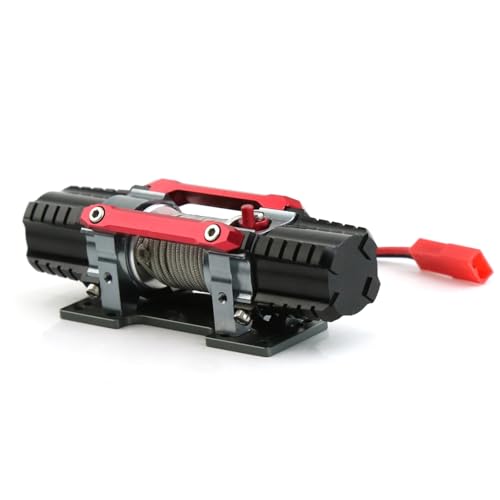 Für Axial Für SCX10 Für Traxxas Für TRX4 D90 KM2 Für Redcat YK4082 Für Upgrade Für Teile 1/8 1/10 RC Crawler Auto Dual Motor Metall Simulierte Winde RC Ersatzteile(Red) von GTFRUQAS