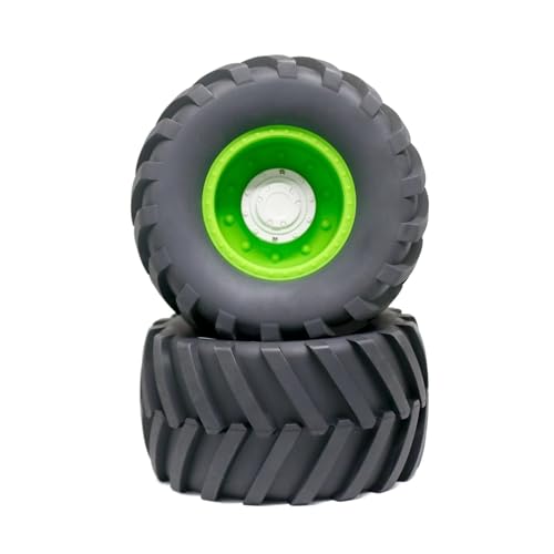 Für Losi Für LMT Für Arrma Für Kraton Für Traxxas Für Maxx 2 Stücke 1/7 1/8 Für Buggy Reifen 173mm Rad 17mm Hex Für Monster Truck Upgrade Teile RC Ersatzteile(Green) von GTFRUQAS