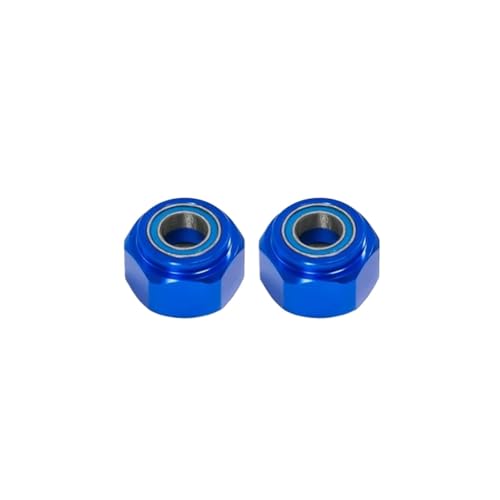 Für Tamiya Für DT03 1/10 Für RC Fernbedienung Upgrade Teile Zubehör 2 Stücke Metall Vorne 12mm Rad Hex Hub Adapter Teile RC Ersatzteile(Blue) von GTFRUQAS