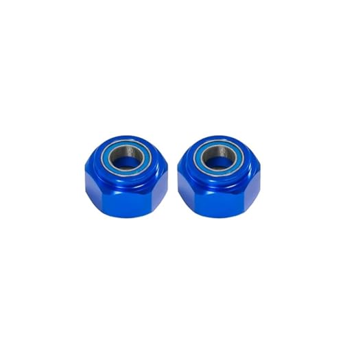 Für Tamiya Für DT03 1/10 RC Auto Upgrade Teile Zubehör 2 Stücke Metall Vorne 12mm Rad Hex Hub Adapter RC Ersatzteile(Blue) von GTFRUQAS