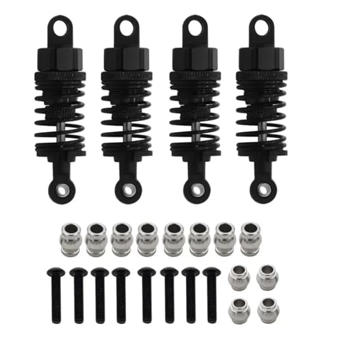 Für Tamiya Für TT-01 Für TT-02 RC Auto Upgrade Teile 1/10 Zubehör Metall Stoßdämpfer Öl Dämpfer Set Fernbedienung Zubehör RC Ersatzteile(Black,4pcs) von GTFRUQAS