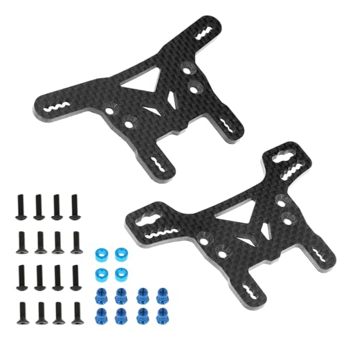 Für Tamiya Für XV02 Pro 58707 1/10 RC Auto Upgrades Teile Zubehör Carbon Fiber Vorne Und Hinten Shock Tower Platte Zubehör RC Ersatzteile(A Set) von GTFRUQAS