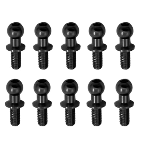 Für Tamiya TT01 TT02 Für Sakura D5 1/10 10Pcs RC Drift Auto Ersatzteile Universal M3 Metall Hex Ball Kopf Schrauben RC Ersatzteile(Black) von GTFRUQAS