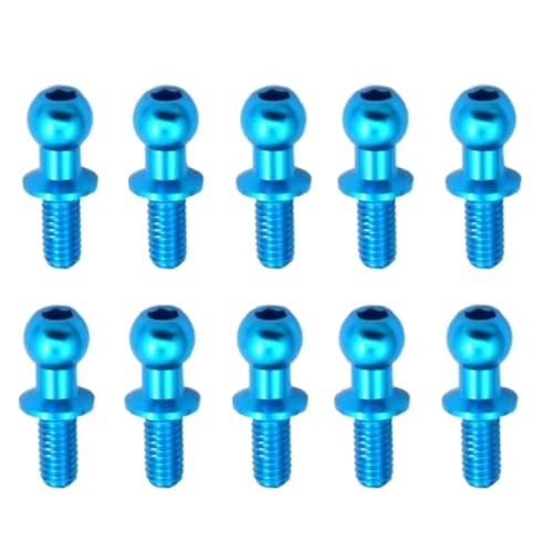 Für Tamiya TT01 TT02 Für Sakura D5 1/10 10Pcs RC Drift Auto Ersatzteile Universal M3 Metall Hex Ball Kopf Schrauben RC Ersatzteile(Blue) von GTFRUQAS