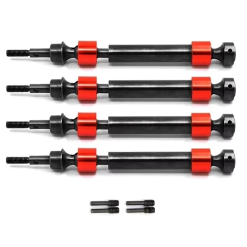 Für Traxxas 1/10 Für Maxx Für E-MAXX Für T-MAXX Gehärteter Stahl Keil CVD Antriebswelle 5451X RC Auto Upgrade Teile Zubehör RC Ersatzteile(Red,4 PCS) von GTFRUQAS