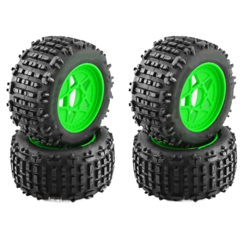 Für Traxxas Für Arrma Hpi Für Tamiya Für Kyosho 1/10 1/8 RC Auto Upgrade Teile 152mm 6 Zoll 4pcs Universal Für Buggy Reifen Set RC Ersatzteile(Green 1) von GTFRUQAS