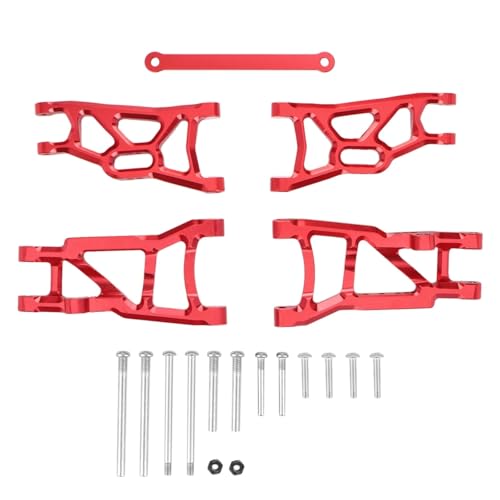 Für Traxxas Für Slash 2WD Für Vxl Für Nitro Für Slash Für Raptor 1/10 RC Auto Upgrades Teile Metall Vorne Und Hinten Suspension Arm Set RC Ersatzteile(Red) von GTFRUQAS