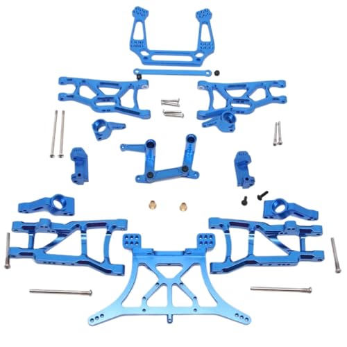 Für Traxxas Für Slash Für VXL 2WD 1/10 Metall Upgrades Teile Kit Suspension Arm Schock Turm Lenkung Block RC Auto Ersatz Zubehör RC Ersatzteile(Blue) von GTFRUQAS