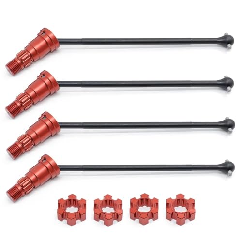 Für Traxxas Für X-Maxx 6S 8S 1/5 Für Monster 2/4 Stücke Metall Vordere Und Hintere Antriebswelle CVD LKW RC Auto Upgrades Teile Zubehör RC Ersatzteile(Red,4PCS) von GTFRUQAS