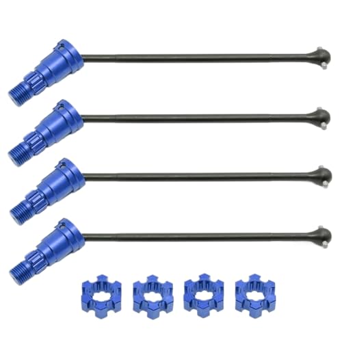 Für Traxxas Für X-Maxx XMAXX 6S 8S 1/5 2/4 Stücke Metall Vordere Und Hintere Antriebswelle CVD Für Monster Truck RC Auto Upgrades Teile Zubehör RC Ersatzteile(Blue,4pcs) von GTFRUQAS