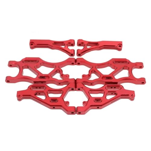 GTFRUQAS Für Arrma 1/7 Für Infraction Für Limitless 6S 1/8 Für Typhon 6S 6 Stücke Metall Vorderen Und Hinteren Suspension Arm Set RC Auto Upgrade Teile RC Ersatzteile(Red) von GTFRUQAS