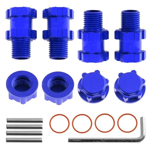 GTFRUQAS Für Arrma 3S Für Senton Für Vorteks Für Typhon Big Für Rock Für Granite 1/10 RC Upgrade Teile Metall 14mm Bis 17mm Splined Rad Hex Hub Adapter RC Ersatzteile(Blue) von GTFRUQAS