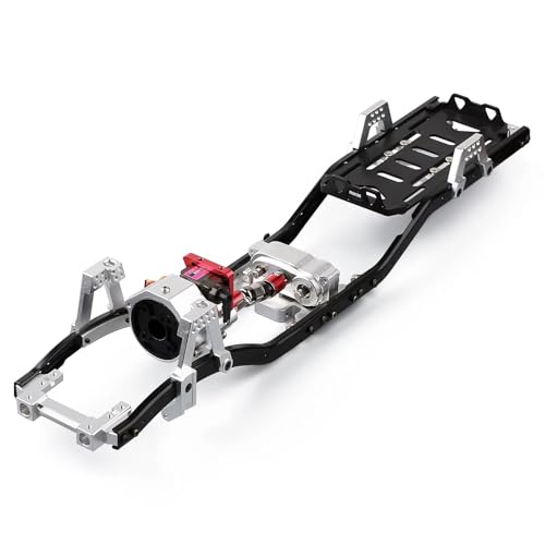 GTFRUQAS Für Axial Für SCX10 90046 1/10 RC Crawler Auto 313mm 12,3 "Radstand Metall Chassis Rahmen Mit Prefixal Schaltbare Getriebe RC Ersatzteile(Complete Set) von GTFRUQAS