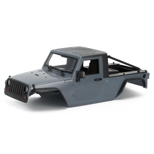 GTFRUQAS Für Axial Für SCX10 Für SCX10 II 90046 Für Wrangler 1/10 RC Crawler Auto 12,3 In 313mm Radstand Für Pickup Körper Shell Unmontiert Kit RC Ersatzteile(Gray) von GTFRUQAS