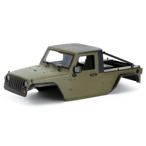 GTFRUQAS Für Axial Für SCX10 Für SCX10 II 90046 Für Wrangler 1/10 RC Crawler Auto 12,3 In 313mm Radstand Für Pickup Körper Shell Unmontiert Kit RC Ersatzteile(Olive) von GTFRUQAS