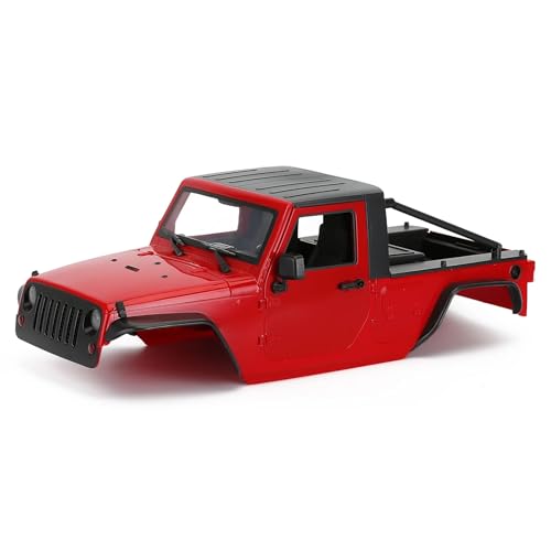 GTFRUQAS Für Axial Für SCX10 Für SCX10 II 90046 Für Wrangler 1/10 RC Crawler Auto 12,3 In 313mm Radstand Für Pickup Körper Shell Unmontiert Kit RC Ersatzteile(Red) von GTFRUQAS