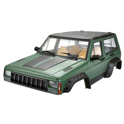 GTFRUQAS Für Axial Für SCX10 II 90046 90047 1/10 RC Crawler Gemalt Für Cherokee Körper 313mm 12,3 "Radstand Kunststoff Auto Shell RC Ersatzteile(Green) von GTFRUQAS