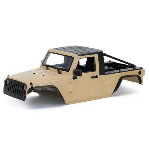 GTFRUQAS Für Axial Für SCX10 II 90046 Für Wrangler 1/10 RC Crawler Auto 12,3 In 313mm Radstand Für Pickup Körper Shell Unmontiert Kit RC Ersatzteile(Beige) von GTFRUQAS