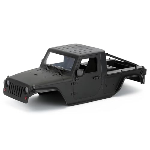 GTFRUQAS Für Axial Für SCX10 II 90046 Für Wrangler 1/10 RC Crawler Auto 12,3 In 313mm Radstand Für Pickup Körper Shell Unmontiert Kit RC Ersatzteile(Black) von GTFRUQAS