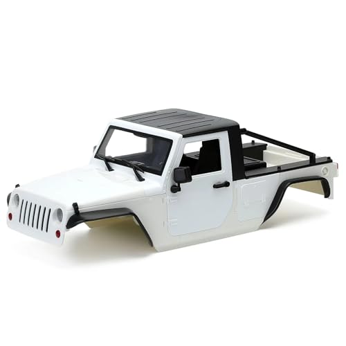 GTFRUQAS Für Axial Für SCX10 II 90046 Für Wrangler 1/10 RC Crawler Auto 12,3 In 313mm Radstand Für Pickup Körper Shell Unmontiert Kit RC Ersatzteile(White) von GTFRUQAS