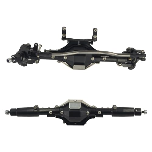 GTFRUQAS Für Axial Für Scx10 Ii 2 Upgrades Teile Für 90046 90047 4WD Metallic Vorne Hinten Gerade Achse Mit Schutz Rüstung RC Auto Zubehör RC Ersatzteile(Black a Pair) von GTFRUQAS