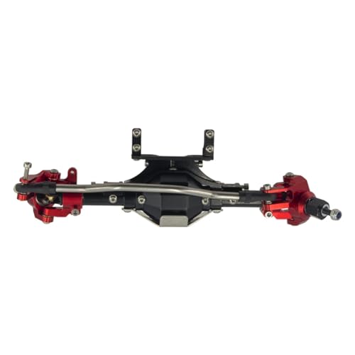 GTFRUQAS Für Axial Für Scx10 Ii 2 Upgrades Teile Für 90046 90047 4WD Metallic Vorne Hinten Gerade Achse Mit Schutz Rüstung RC Auto Zubehör RC Ersatzteile(Red 1) von GTFRUQAS