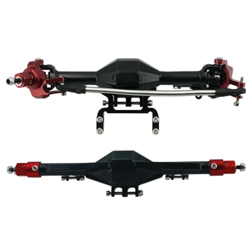 GTFRUQAS Für Axial Für Scx10 Ii Upgrades Teile Für 1/10 90046 90047 Achse Metallic Vorne Hinten Gerade Komplette Achse Crawler RC Auto Zubehör RC Ersatzteile(Red a Set) von GTFRUQAS